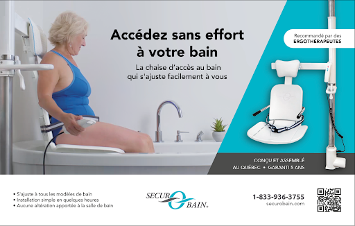 Notre chaise de bain pivotante avec une femme assise dessus